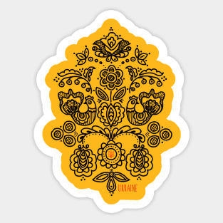 Ukrainian folk traditional embroidery tree. Sticker